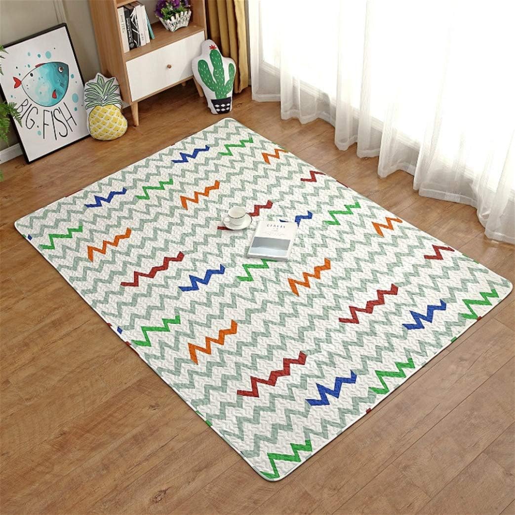 【20%OFFクーポン】キルトラグ 綿 ラグマット パッチワーク柄 カーペット 長方形 ラグ キルティング 耐..