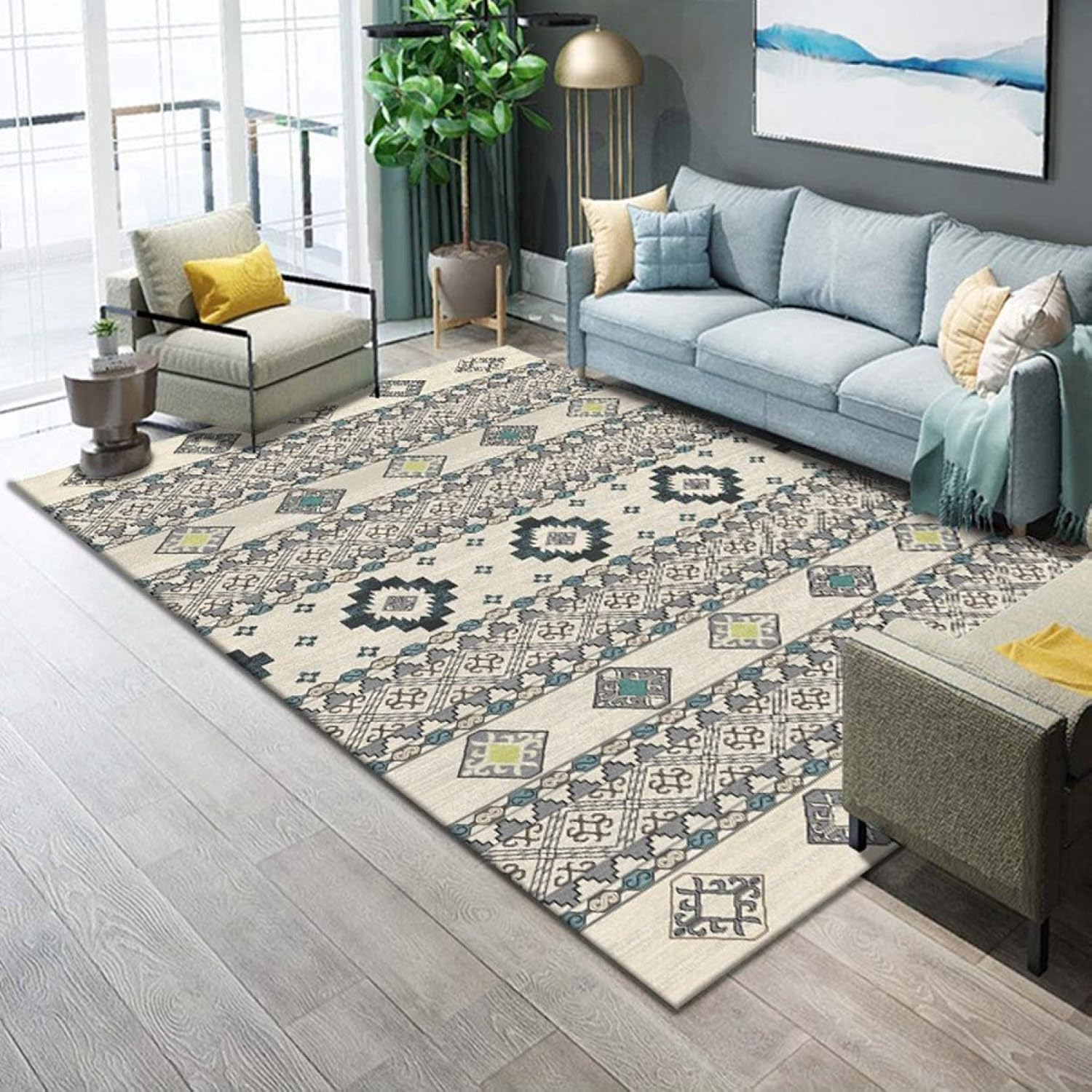 【20%OFFクーポン】ネイティブ柄 エスニック風 ラグ 洗えるラグ インテリア モロッコ風 ラグマット 防..