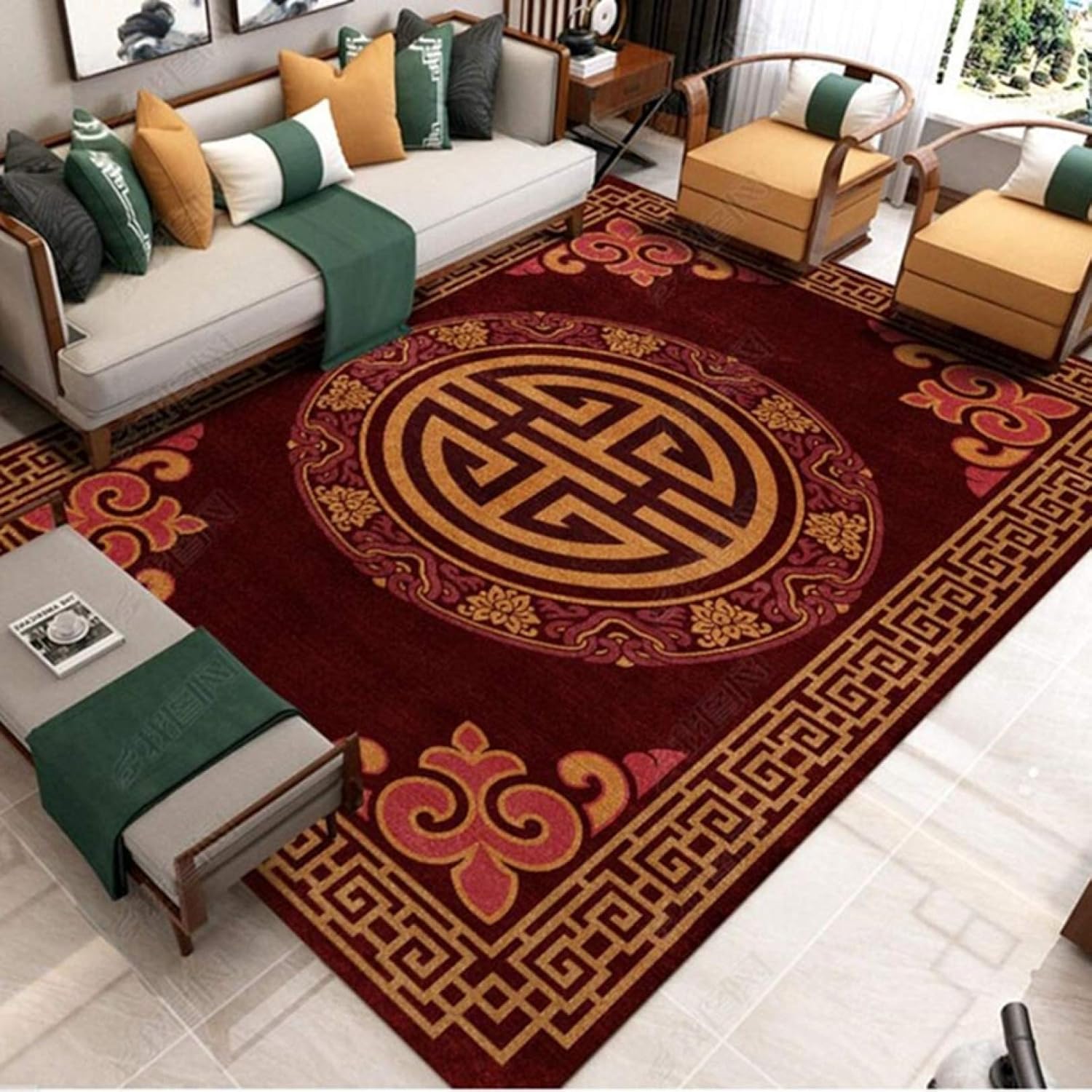 【20%OFFクーポン】ラグ 中華 家具 カラー 雑貨 レトロ 花柄 柄物 引っ越し祝い プレゼント じゅうたん アンティーク ヴィンテージ ペルシャ風 カラフル ラグ カーペット ボヘミアン リビング 客間 滑り止め マッ