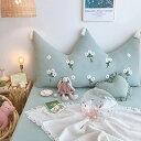 【20%OFFクーポン】ダブルベッド ヘッドボードクッション クッション 120*80cm クラウン形 厚 い 傾ける グリーンA かわいい 綿 背当てクッショ...