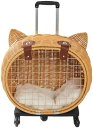 【20%OFFクーポン〜】猫 ペットキャリー 籐製ペットキャリー キャスター付き トロリーキャットバッグ 猫 キャリー 猫用キャリーバック 中?大型猫用?小型犬...