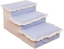 【20%OFFクーポン】ペット用階段 猫用階段 3段/4段 犬用階段 ペット用階段 犬用階段 ペット用階段 小型犬用階段 犬用階段 ベッドに乗るための階段 (Color : 青い Size : 65*40*30cm)(4)