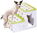 【20%OFFクーポン】木製ペットキャットステップ犬用階段、ポータブルペットスロープ、取り外し可能で洗える布製カバー、取り外し可能な登山はしご、小型および高齢の...