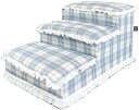 【20%OFFクーポン】ペット用階段 市松模様の生地 犬用階段 3段の階段 ソファ用犬用ステップ ペット用ステップ スポンジフィル 猫用階段 ハイベッド用 (Color : 青い Size : 63*40*30cm)(4)
