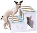 【20%OFFクーポン】木製ペットキャットステップ犬用階段、ポータブルペットスロープ、取り外し可能で洗える布製カバー、取り外し可能な登山はしご、小型および高齢のペットに最適(4)