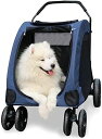 【20%OFFクーポン〜】ペットカート 犬用ベビーカー 犬 カート 猫 バギー 大型犬 多頭中小型犬?猫 3色 四輪 多頭用 介護用 多機能 軽量 組み立て簡単...
