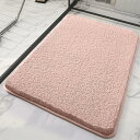 【20%OFFクーポン】バスマット 玄関マット キッチンマット 無地 トイレ 浴室足ふき 屋内 おしゃれ 北欧 洗える 50x80cm 滑り止め カラー2 ふわふわ ゅうたん インテリア ラグ 一人暮らし 西海岸 姫系 北欧