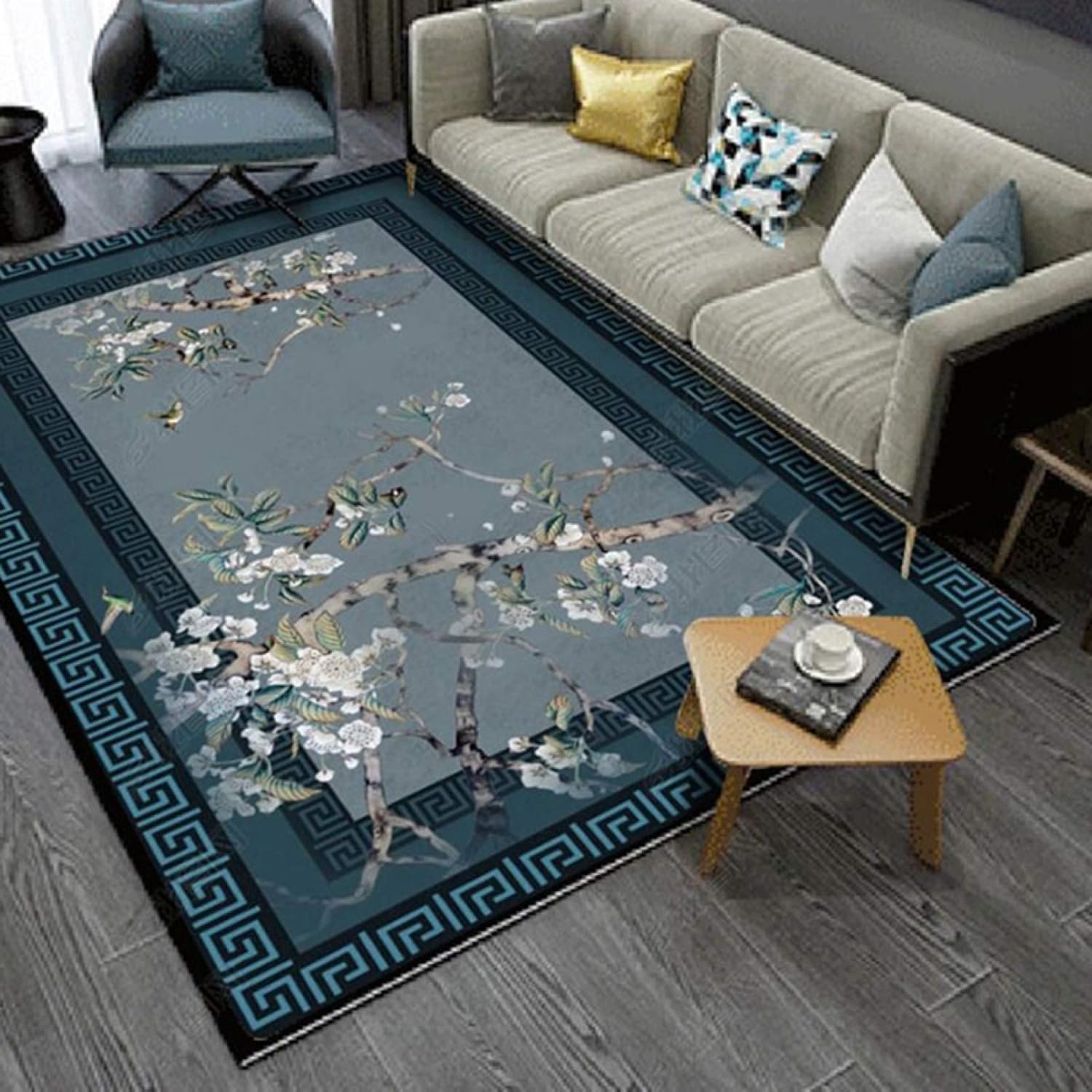 【20%OFFクーポン】花柄 ラグ ラグマット防塵 ラグカーペット 洗える 滑り止め付 おしゃれ ドアマット..