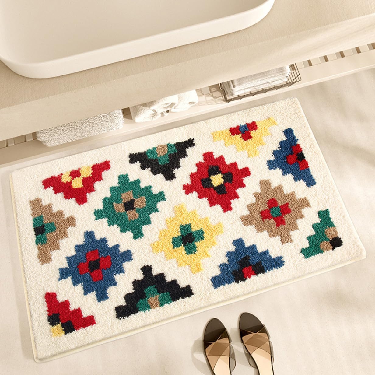 【20%OFFクーポン】玄関マット キッチンマット ドアマット 長方形 吸水 滑り止め付 軽量 カーペット バ..