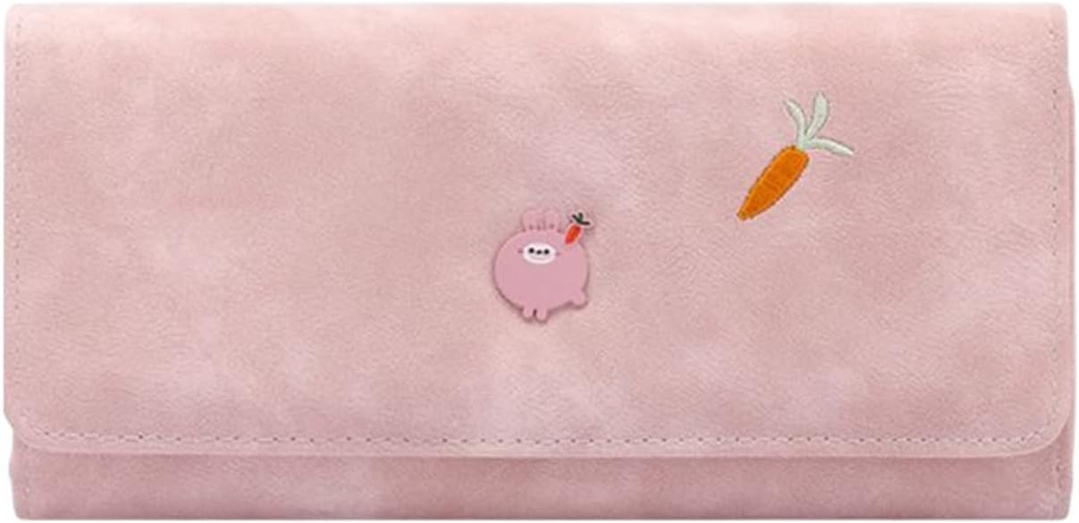 【20%OFFクーポン】財布 レディース 可愛い おしゃれ 長財布 豚柄 人参 三つ折り かぶせ蓋 ボタン ジッパー ウォレット 大容量 カード スマホ入れ可 レシートと小銭 お手頃 多機能 使いやすい 仕分け ギフト 誕生