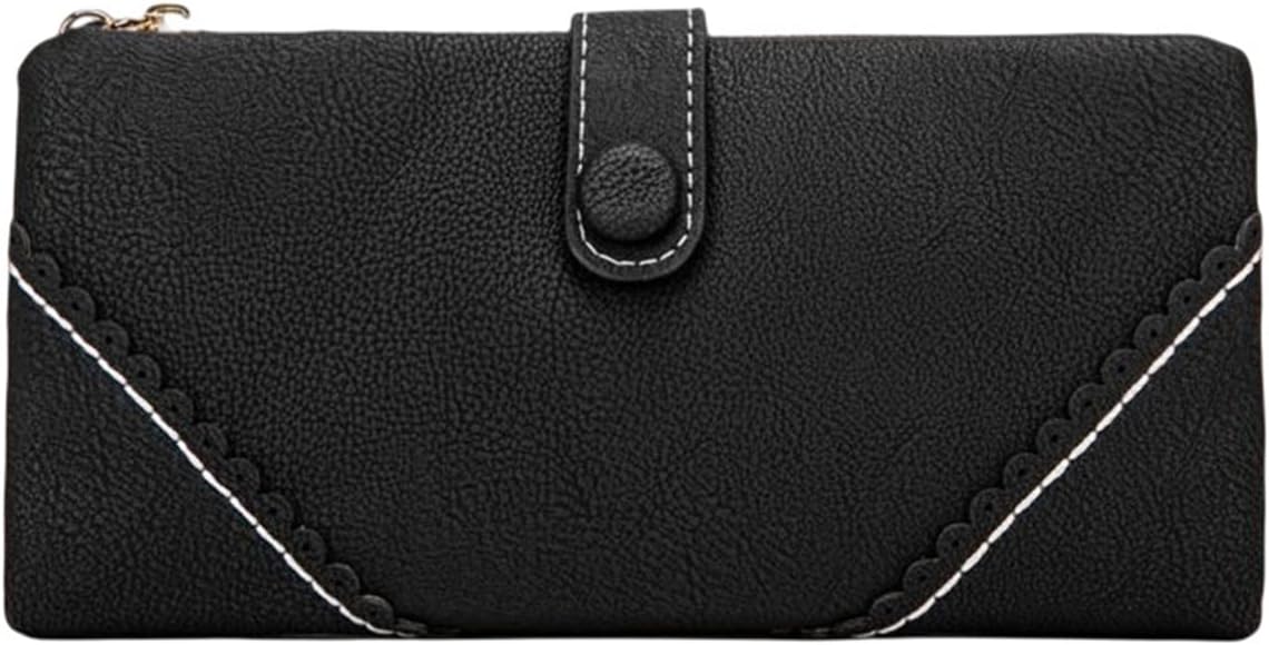 【20%OFFクーポン】長財布 レディース 大人 三つ折り ファスナー ボタン 大きい 無地 財布 多機能 大容..