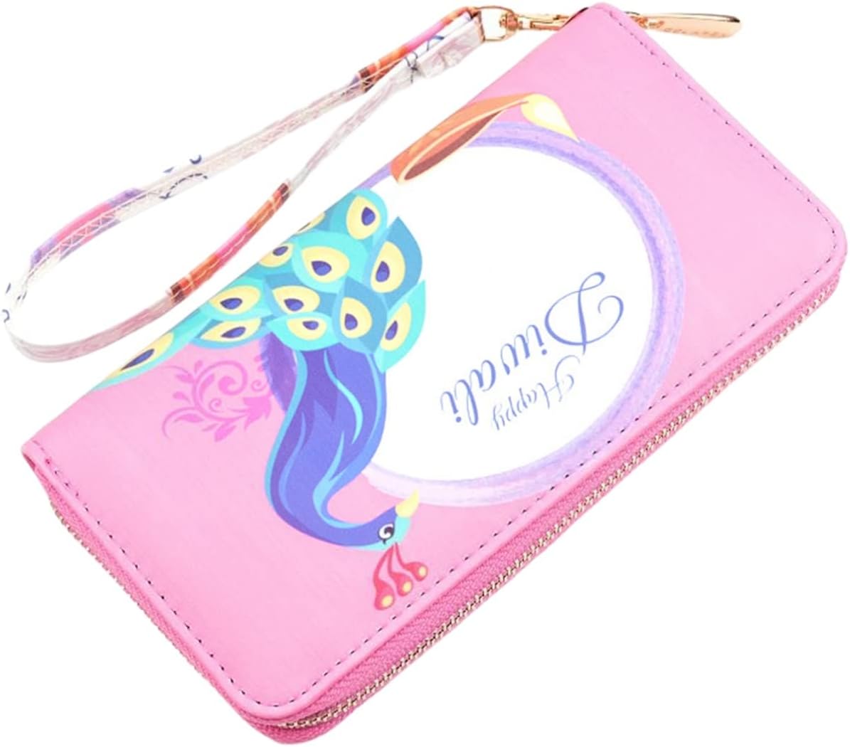 【20%OFFクーポン】財布 レディース 長財布 孔雀 大きい ファスナー 大容量 取り出しやすい 多機能 小..