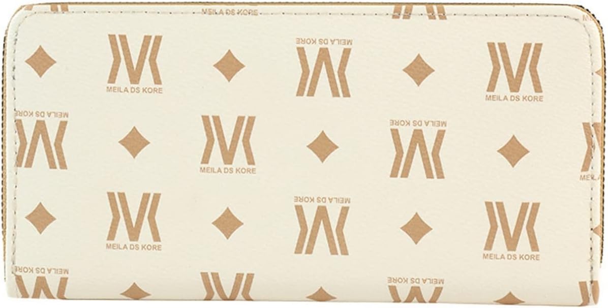 【20%OFFクーポン】レディース 長財布 大きい ファスナー 英字柄 財布 大容量 スマホ入れ可 お手頃 中仕切り有り 小銭入れ カード入れ 多機能 取り出しやすい スキミング防止 ビジネス ファッション プレゼント ベー