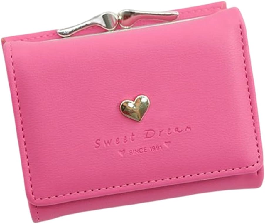 【20%OFFクーポン】小さい財布 レディース 財布 三つ折り がま口 ボタン ハート 英字柄 大容量 カード入れ 小銭入れ 多機能 使いやすい コインケース ウォレット 高級 シンプル プレゼント バレンタイン PUレザー