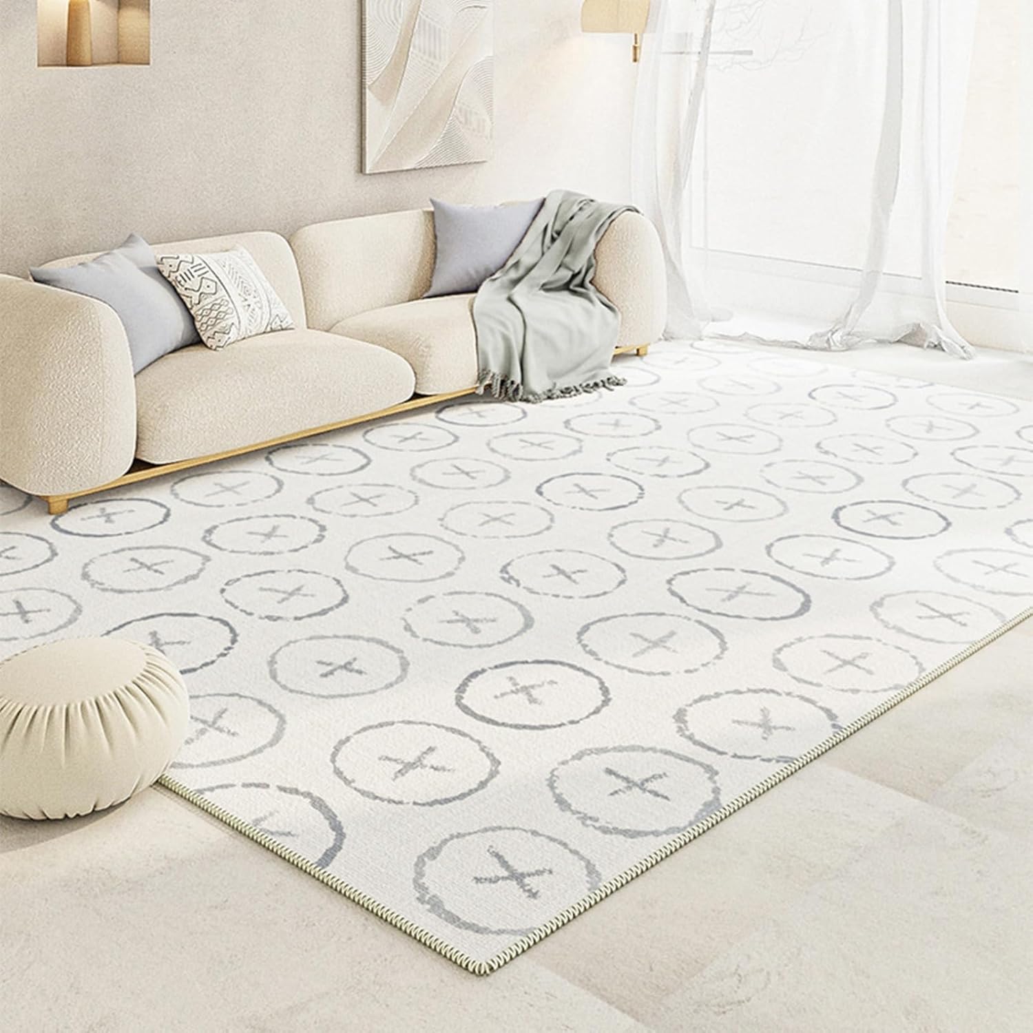 【20%OFFクーポン】チェアマット 厚さ9mm ゲーミングチェアマット デスク 椅子マット リビングマット オールシーズン プレイマット スクエア 滑りにくい 騒音対策 洗濯簡単 北欧スタイル ベッド 店舗用 新居 寝室