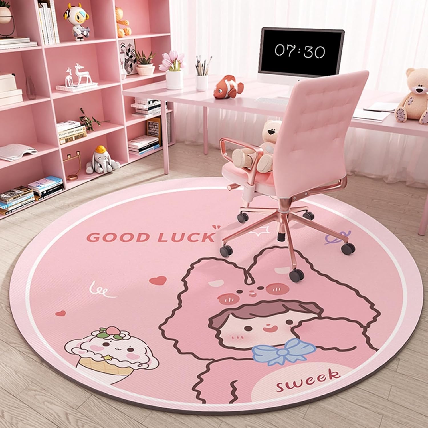 【20%OFFクーポン】チェアマット アニメ ウザギ 子供部屋用 デスクマット 大きい ゲーミングチェア マ..