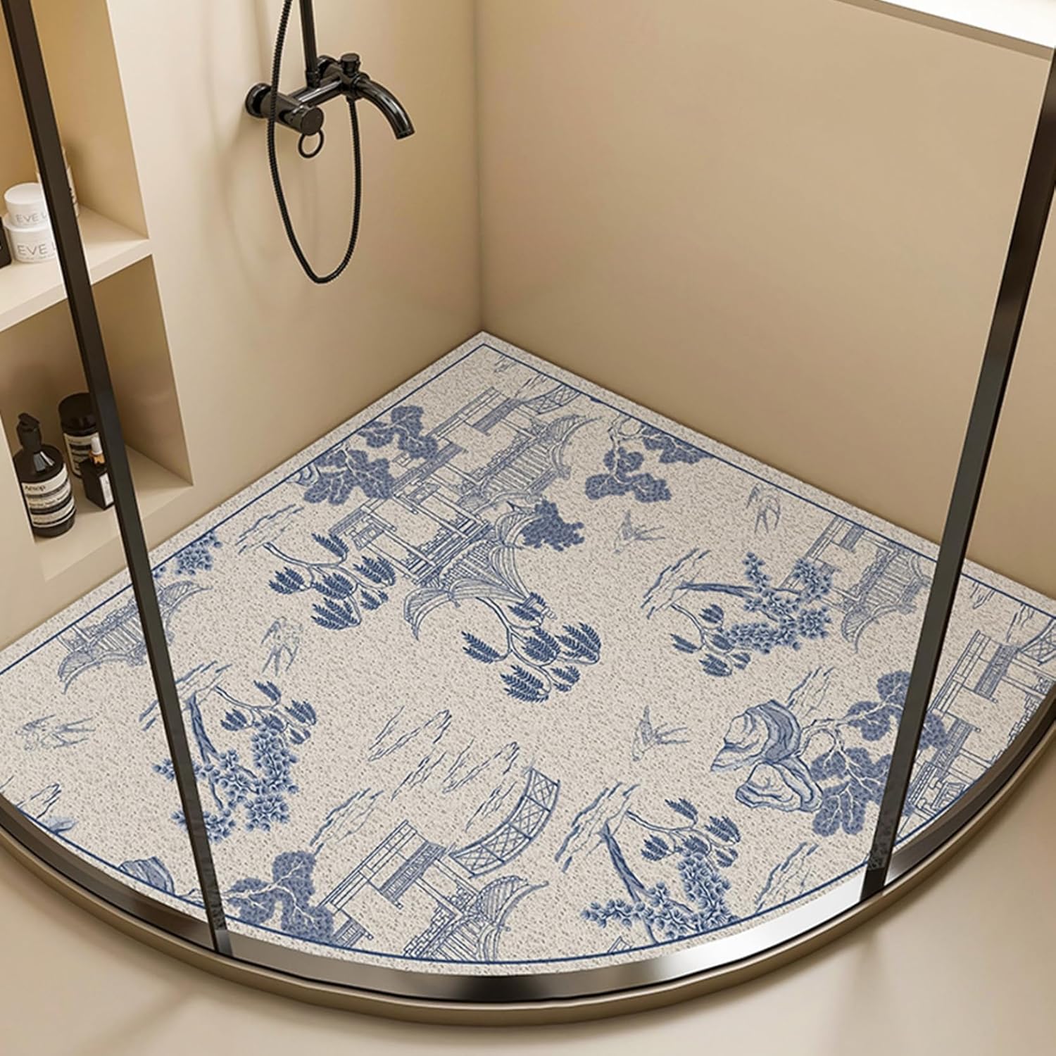 【20%OFFクーポン】お風呂マット 扇形 三角浴室マット 無地 浴槽マット オールシーズン フリーカット P..