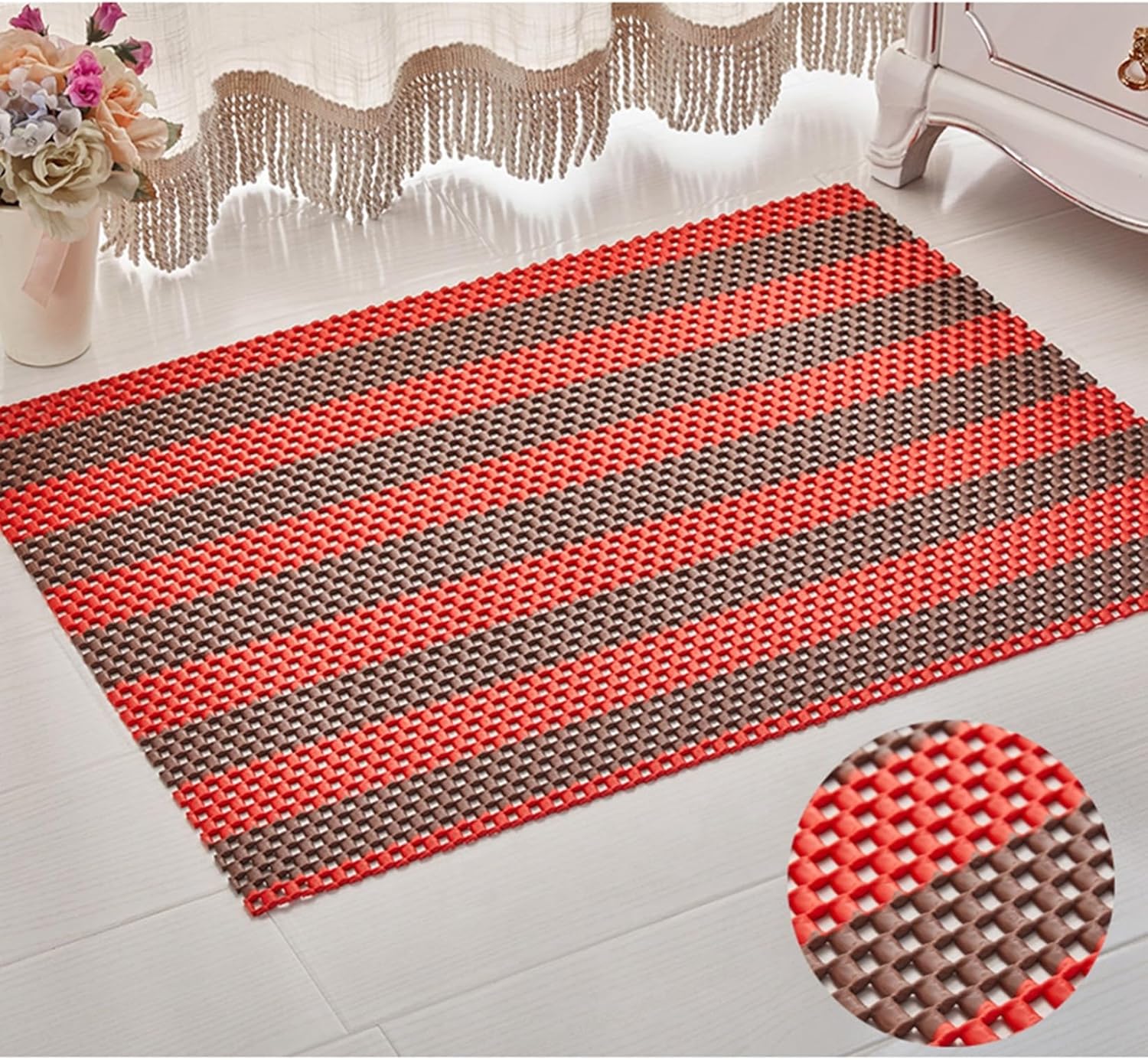 【20%OFFクーポン】お風呂マット PVC パッチワーク 滑り止めマット 無地 台所マット 入口マット 洗い場..