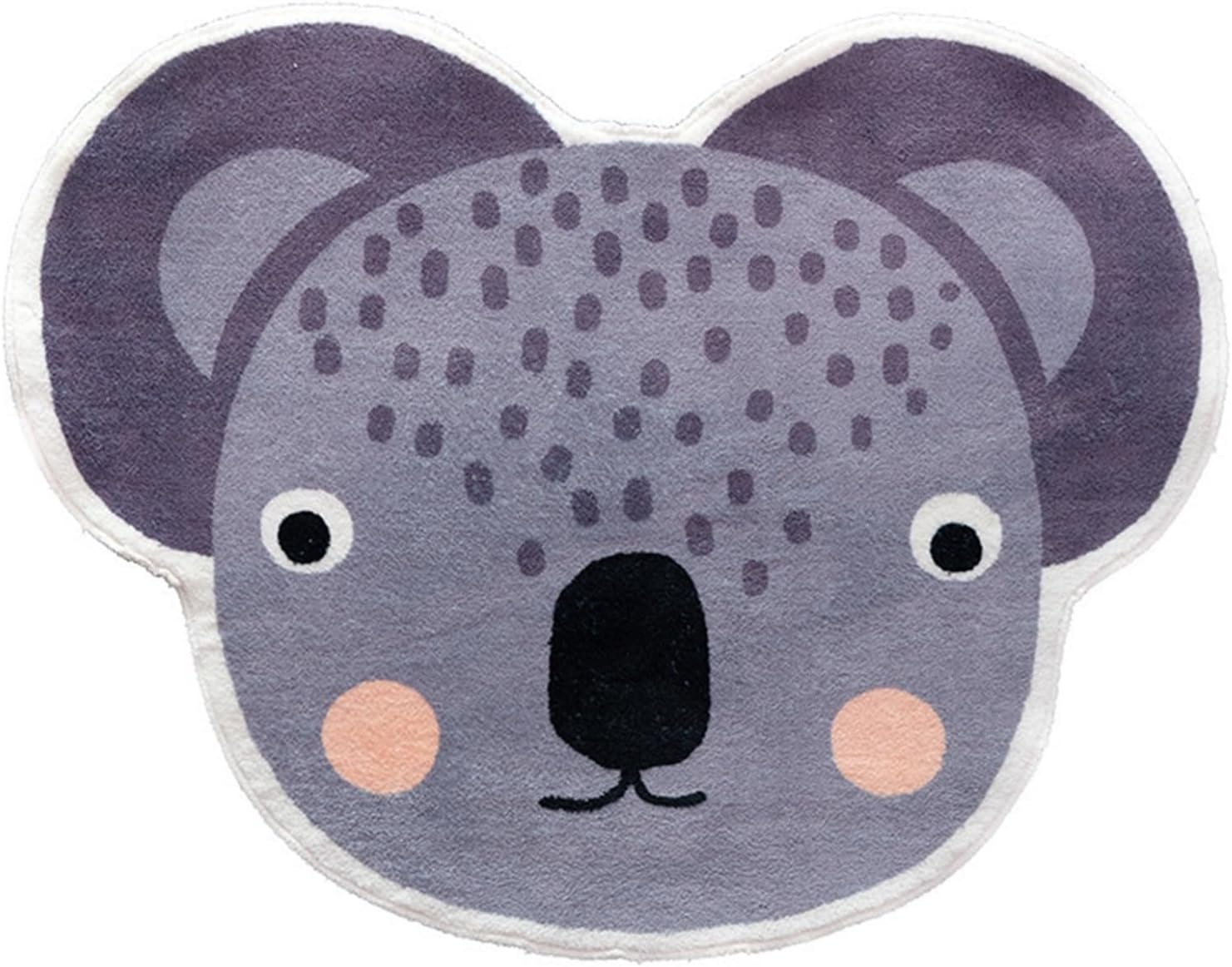 【20%OFFクーポン】円形ラグ 厚さ12mm コアラ柄 ライオン 毛足長い シャギー 異形 不規則 チェアマット..