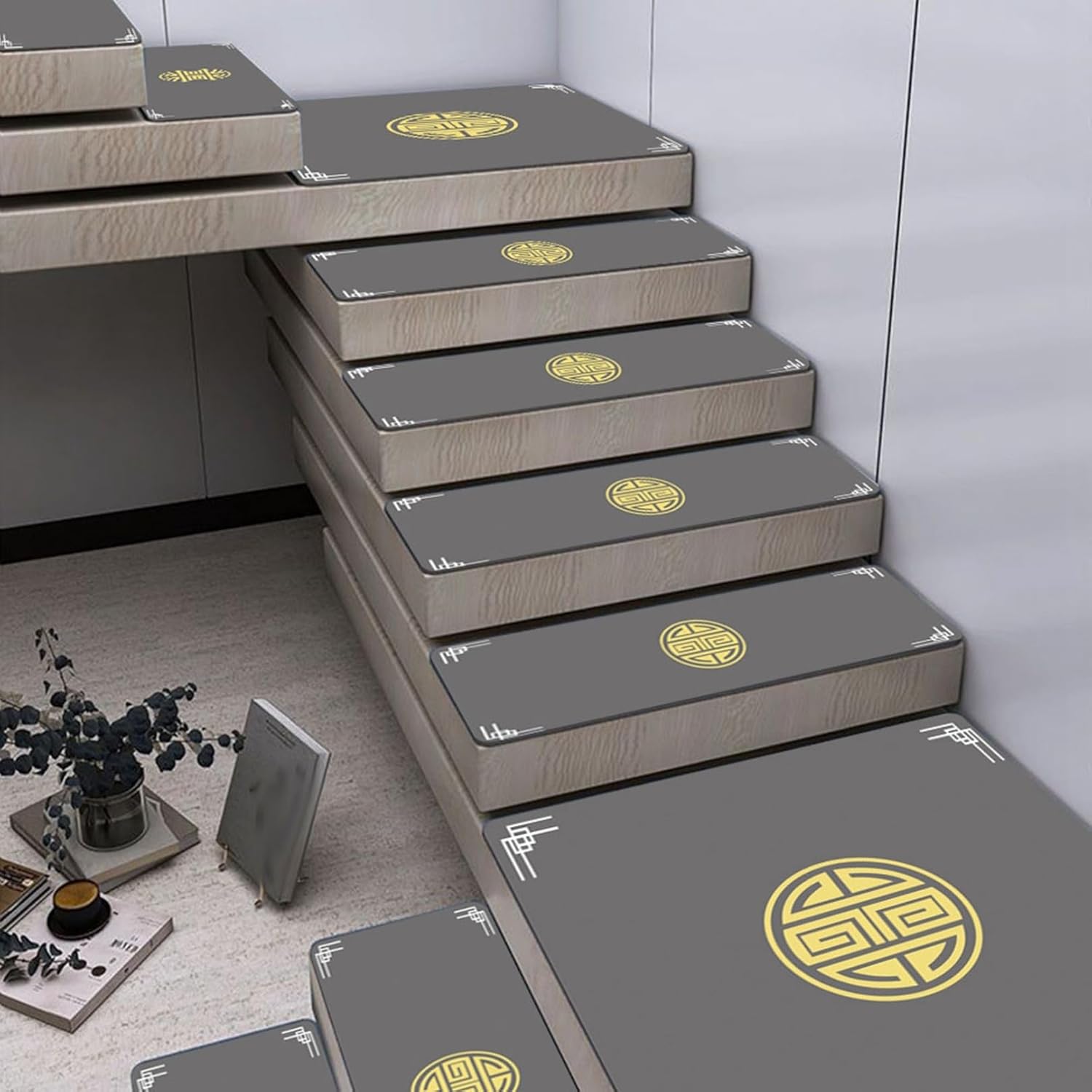 【20%OFFクーポン】吸着階段マット 30x85cm-5枚 階段用ステップマット 滑り止め付き ずれない 階段 洗..