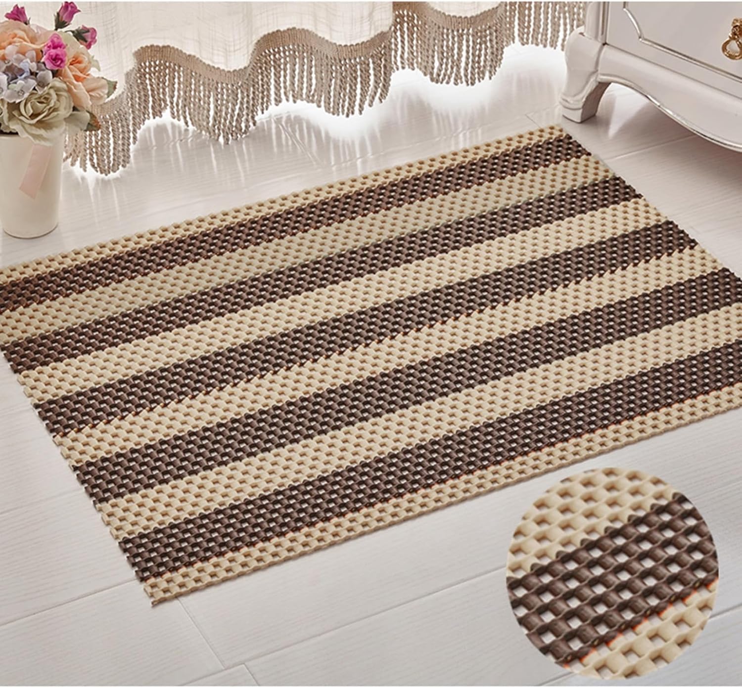 【20%OFFクーポン】お風呂マット PVC パッチワーク 滑り止めマット 無地 台所マット 入口マット 洗い場..