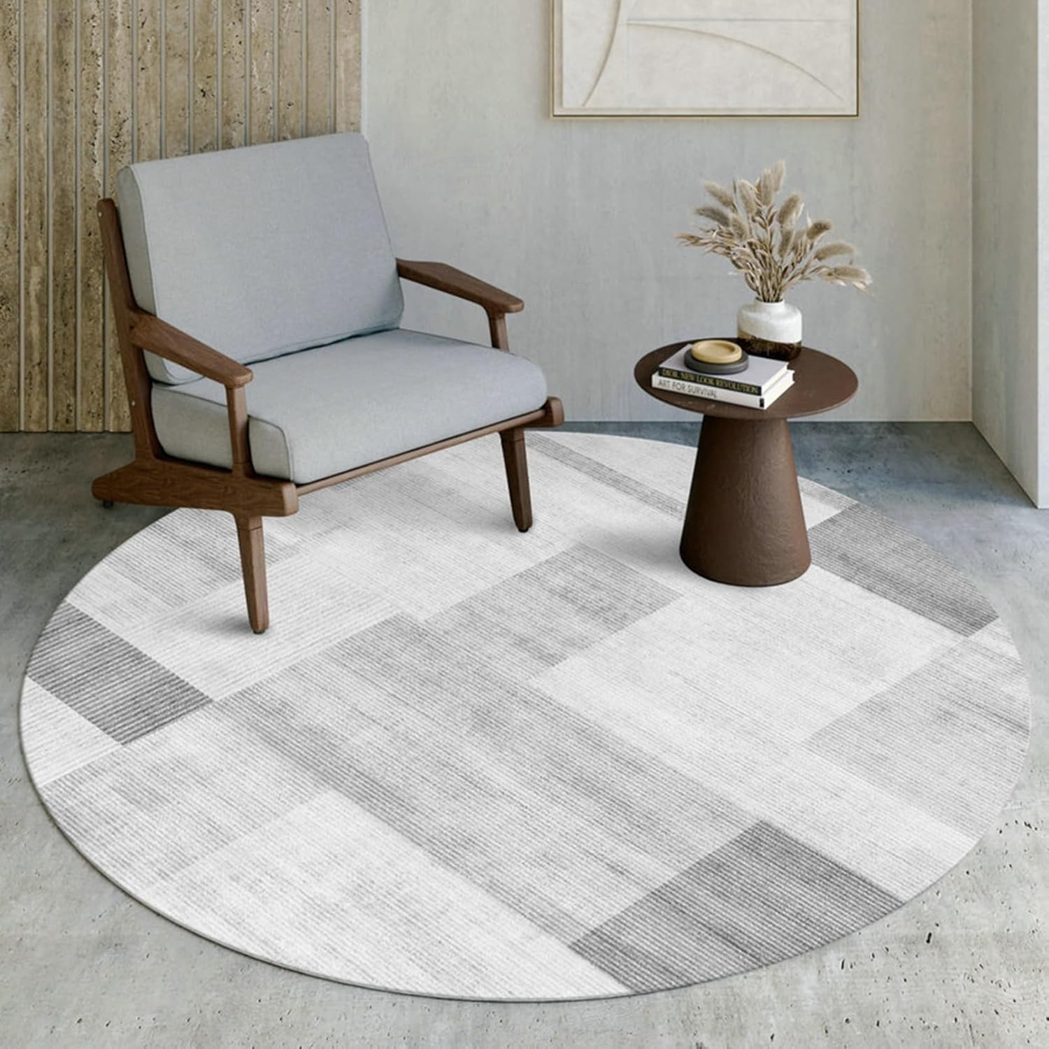 【20%OFFクーポン】チェアマット ストライプ デスクマット ゲーミングチェア 幾何 マット 円形 ラウン..