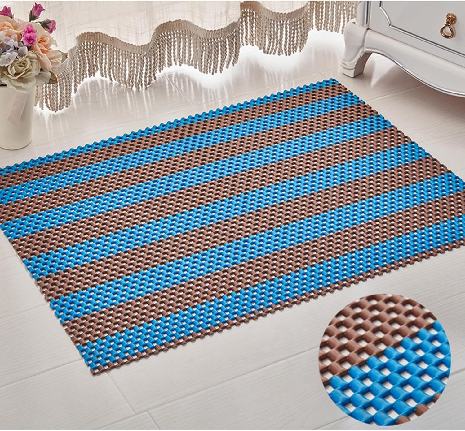 【20%OFFクーポン】お風呂マット PVC パッチワーク 滑り止めマット 無地 台所マット 入口マット 洗い場..