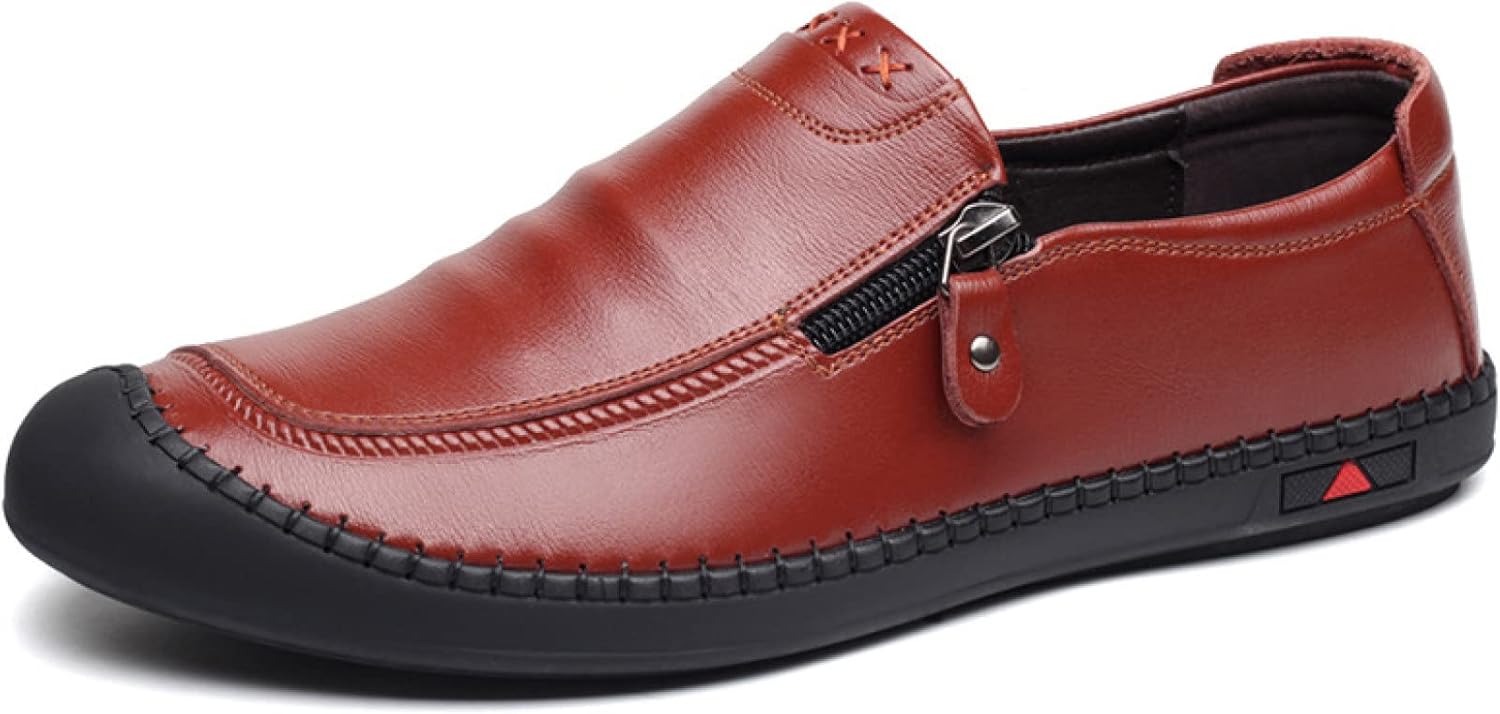 【20%OFFクーポン】メンズ ドライビングシューズ ジップ ローファー スリッポン モカシン シューズ スムース カジュアル デッキシューズ 紳士靴 防滑 軽量 おしゃれ お出かけ デイリー フラット 通気性 快適 スムー