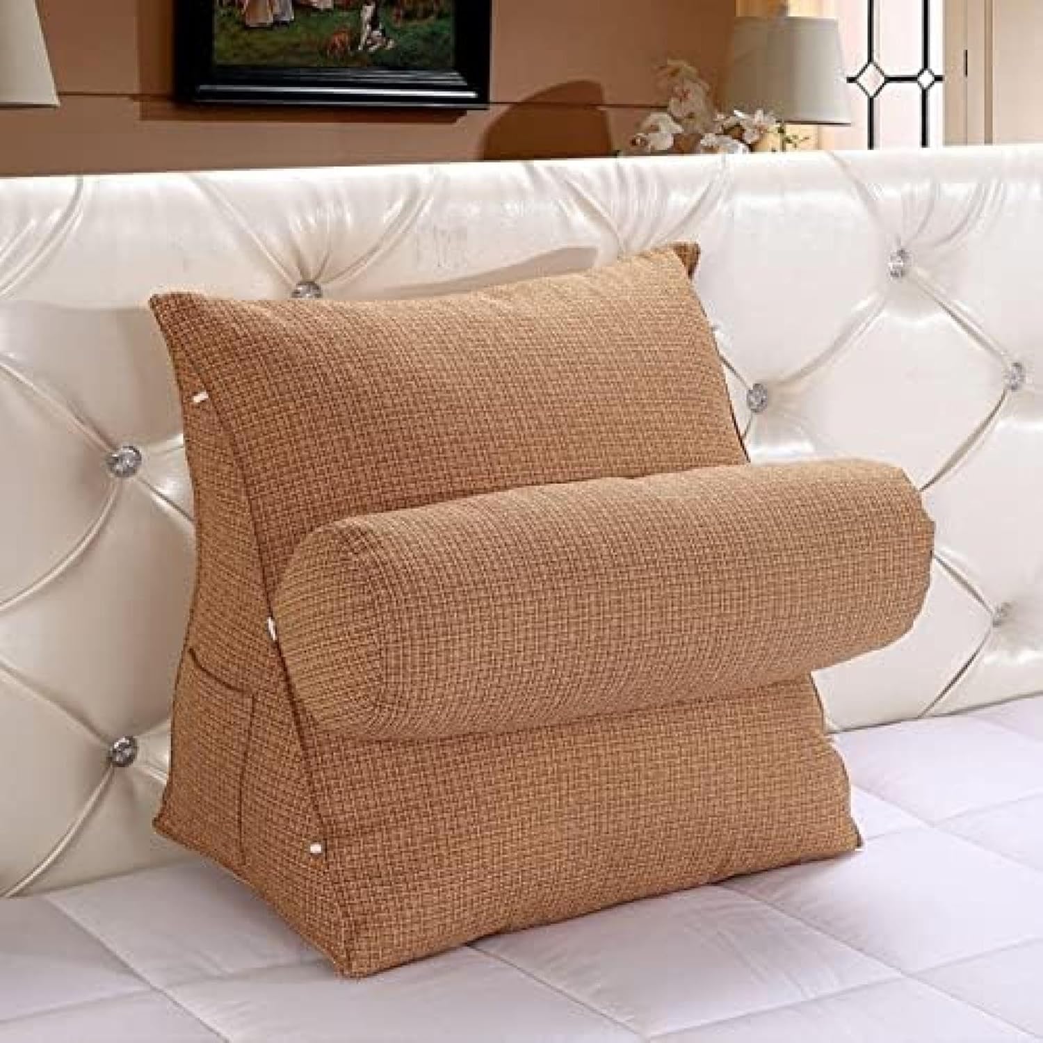 【20%OFFクーポン】クッション 洗える 背もたれ ウェッジクッション ベッドサイド 三角枕 クッション背もたれ 55*50*30cm ヘッドボードクッション...