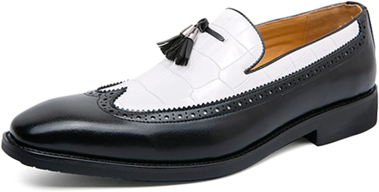 【20%OFFクーポン】メンズ ローファー スリッポン パッチワーク フリンジ ブローグ クロコ型 小穴飾り 男靴 ドライビングシューズ ローヒール 紳士靴 クッション ファッション カッコイイ 通勤 就職 冠婚葬祭