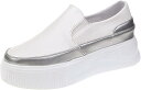 【20%OFFクーポン〜】スリッポン スニーカー シューズ ローカット 厚底 インヒール グリッター レディース 春夏 ブラック シルバー 低反発 無地 大きい...