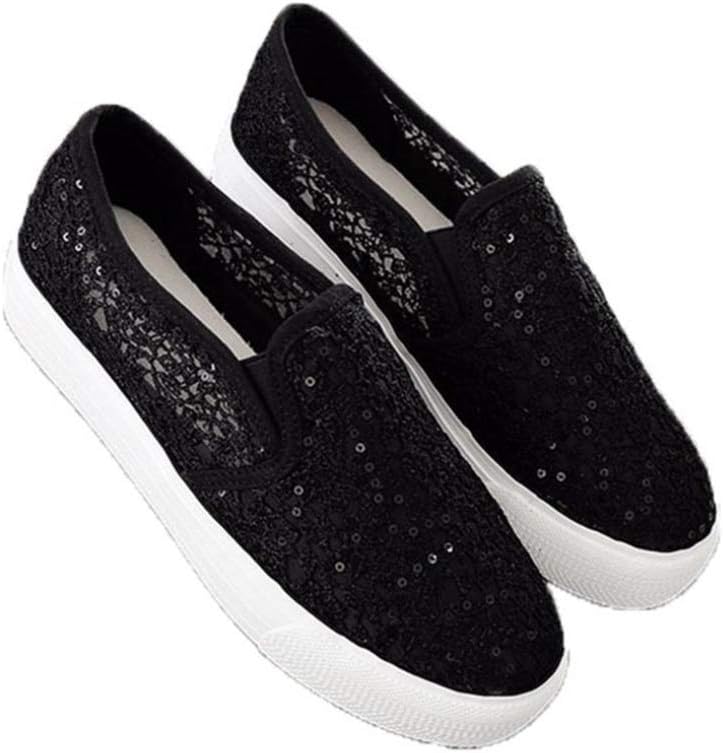 【20%OFFクーポン〜】厚底 スニーカー 美脚 デッキシューズ レース メッシュ スニーカー スリッポン スニーカー カジュアル シューズ 軽量 シンプル 黒 白 春夏秋用 ローカット フラットシューズ ぺたんこ お出かけ