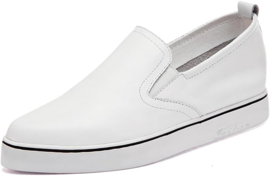 【20%OFFクーポン〜】スリッポン レディース スニーカー 軽量 厚底 23.5cm レザー シューズ 大人 きれいめ カジュアル 本革 ローカット 黒 ホワイト デッキシューズ シンプル 紐なし 大きいサイズ 革靴 可愛い