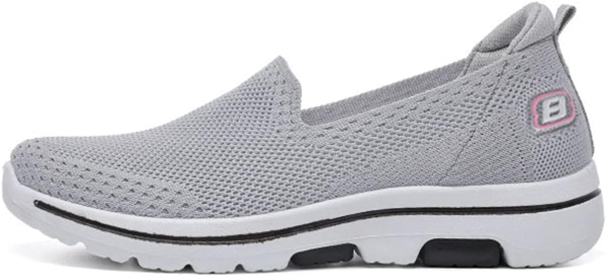 【20%OFFクーポン〜】スニーカー スリッポン レディース グレー フラットヒール オールシーズン 低反発 軽量 ウォーキングシューズ 旅行 ナース コンフォ...