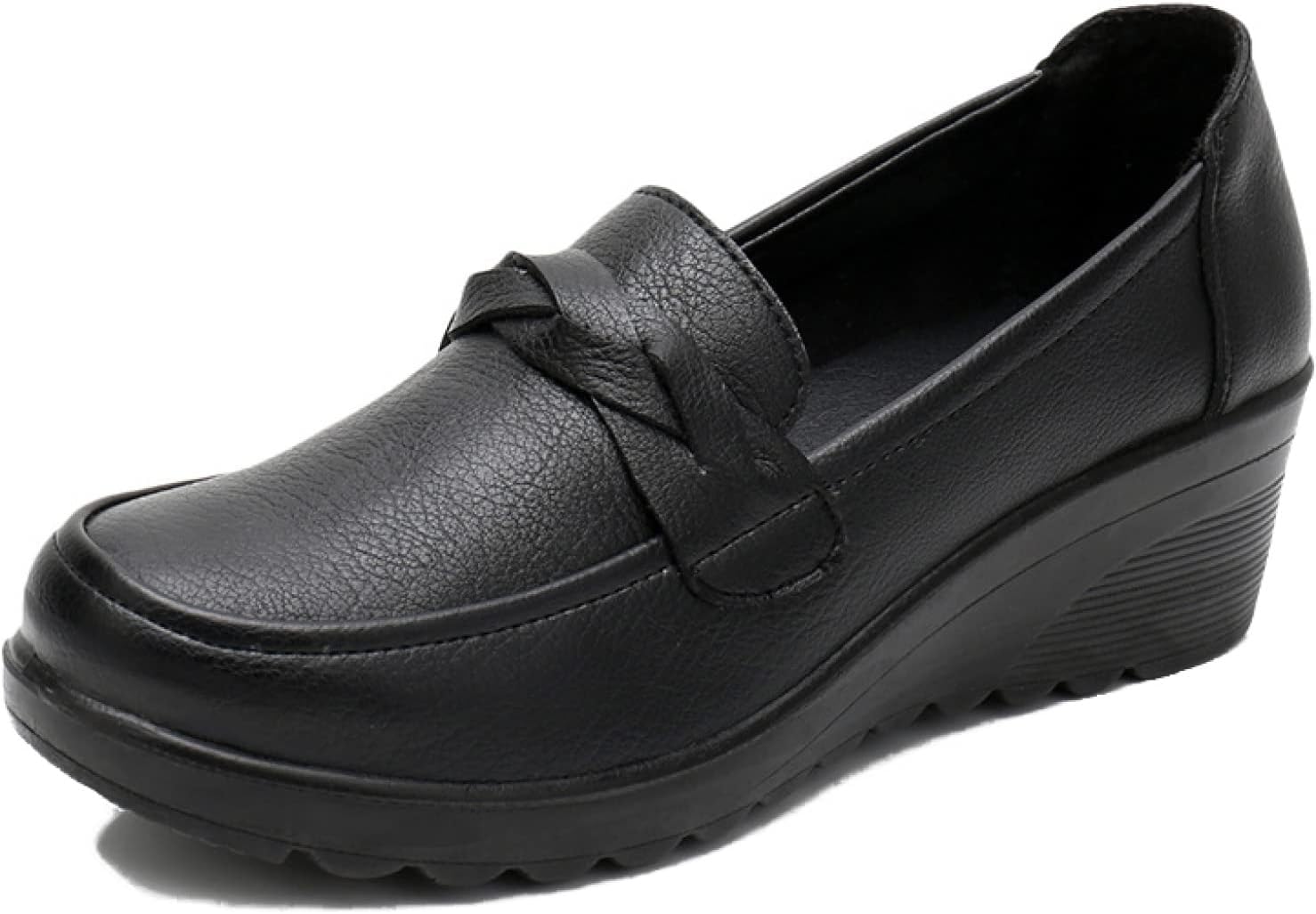 【20%OFFクーポン】走れる パンプス ウェッジソール 厚底 レディース ラウンドトゥ モカシン 歩きやすい 大きいサイズ スリッポン ローファー 美脚 滑り止め 柔らか い 疲れない おしゃれ ママシューズ カジュアル