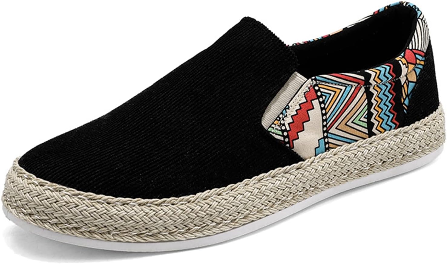 【20%OFFクーポン〜】エスパドリーユ スリップオン サイドゴア コーデュロイ ぬの 布 厚底 スリッポンシューズ ローファー モカシン メンズ キャンパスシ...