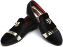 【20%OFFクーポン】ローファー メンズ スタッズ ビジネスシューズ オフィス スエード 金具 オシャレ スリッポン デッキシューズ モカシン 軽量 防滑 黒...