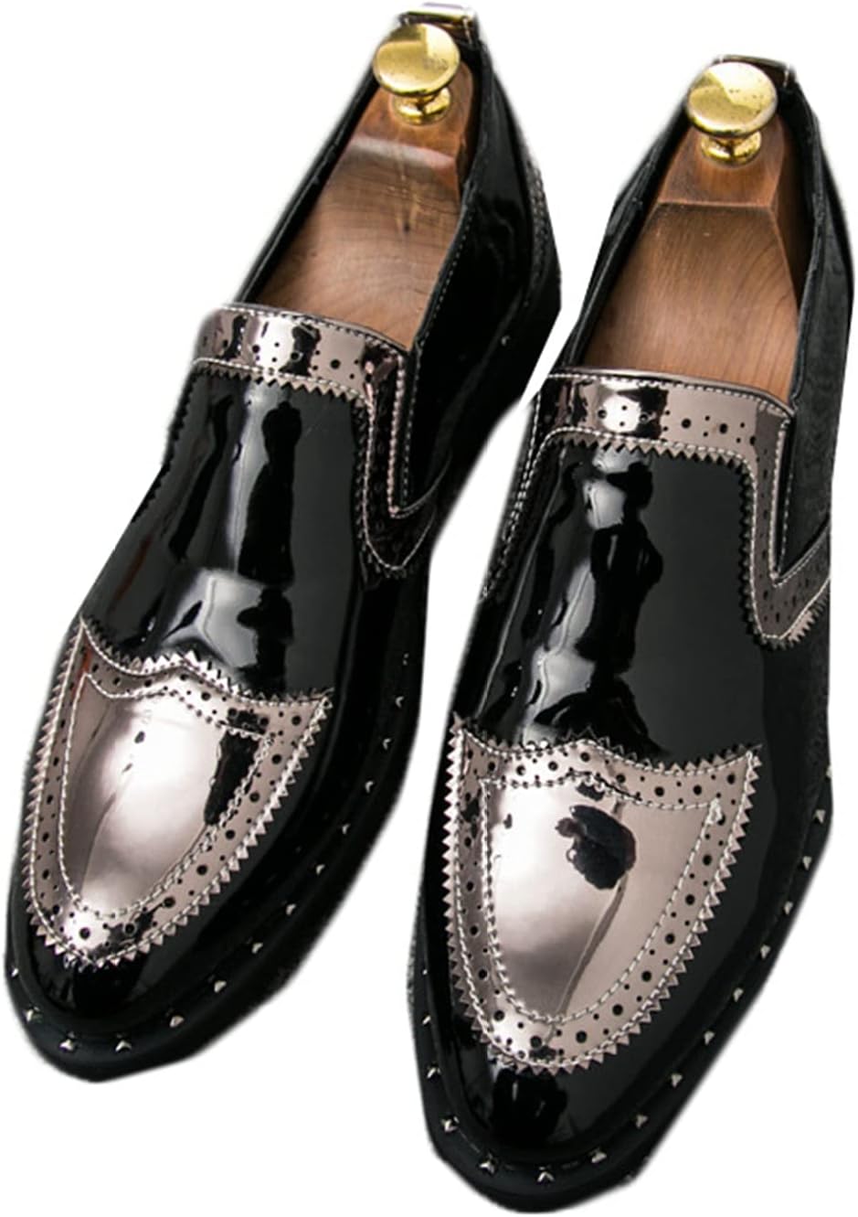 【20%OFFクーポン】ローファー スリッポン メンズ メッシュ エナメル ドライビングシューズ 印象派 ゴールド シルバー パンク ロック カジュアルシューズ ビジネスシューズ モカシン ペタンコ 紳士靴 履きやすい ビタ