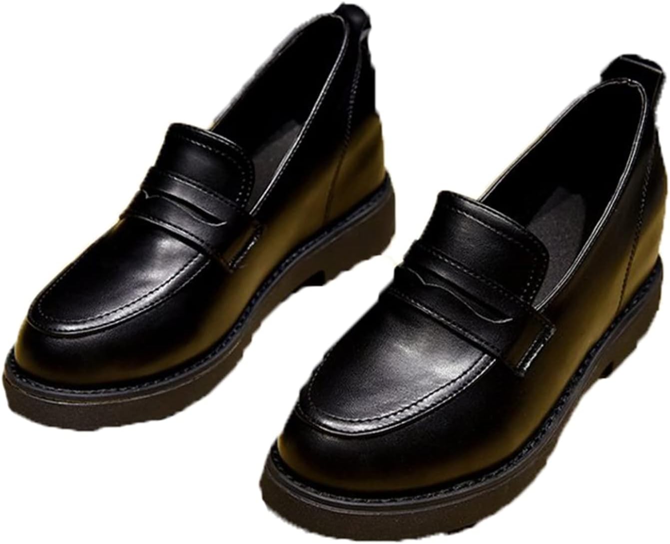 【20%OFFクーポン〜】ローファー レディース インヒール 6cm厚底 ウェッジ デイリー 美脚 黒 身長アップ おしゃれ 痛くない 疲れない ラウンドトゥ ...