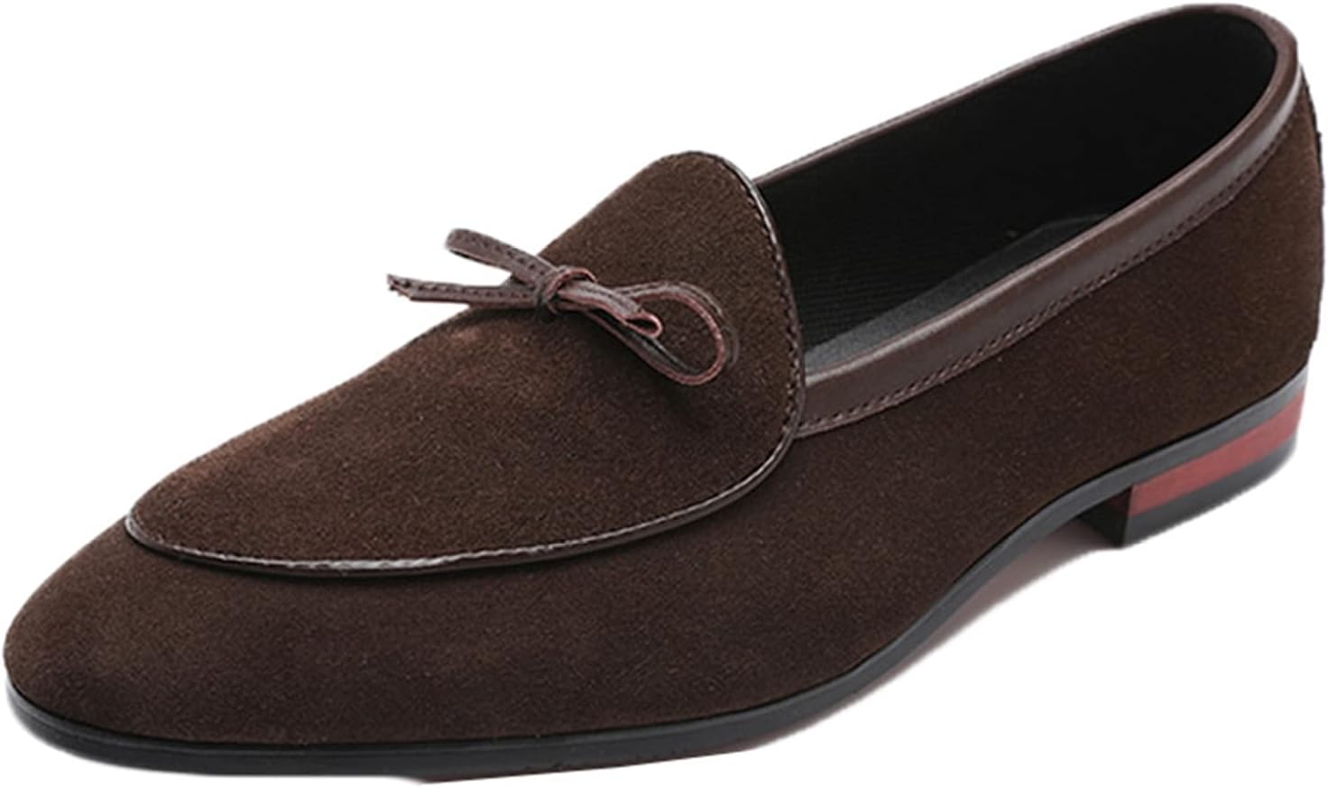 【20%OFFクーポン】革靴 ローファー ポインテッドトゥ スエード モカシン ドライビングシューズ メンズ ペタンコ ローヒール スリッポン 身長アップ 本革 紳士靴 無地 シンプル 大きいサイズ 欧米風 運転靴 フォーマ