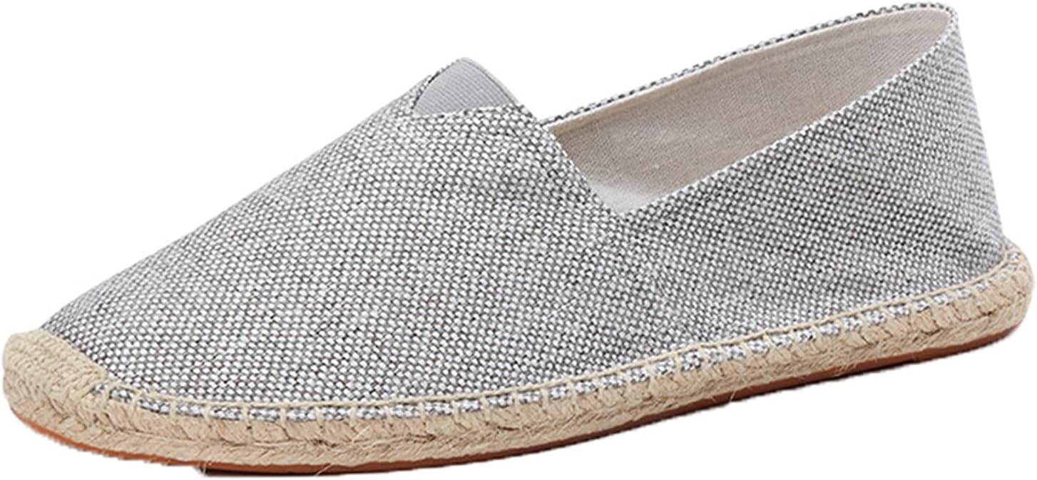 【20%OFFクーポン】エスパドリーユ スニーカー メンズ シンプル 無地 柔らかい 亜麻 疲れない カジュアル 履きやすい ローファー ベージュ デッキシューズ 通気性 リネン 滑りにくい 軽量 ウォーキング お出かけ 仕