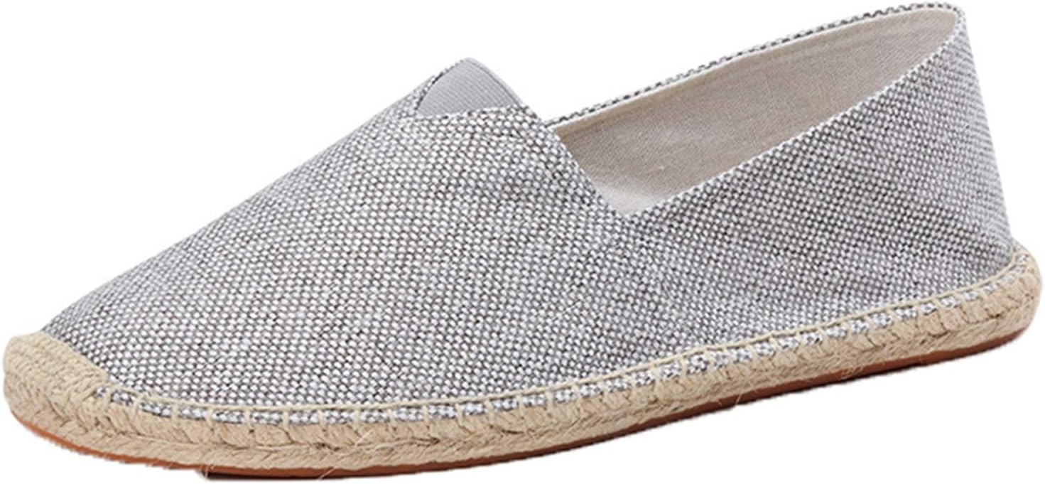 【20%OFFクーポン】男女兼用 エスパドリーユシューズ 無地 亜麻 スリッポン リネン 大きいサイズ デッキシューズ 通気 蒸れない 防滑 履き心地いい コンフォート ウォーキング 夏用 スニーカー かかと踏める メンズ