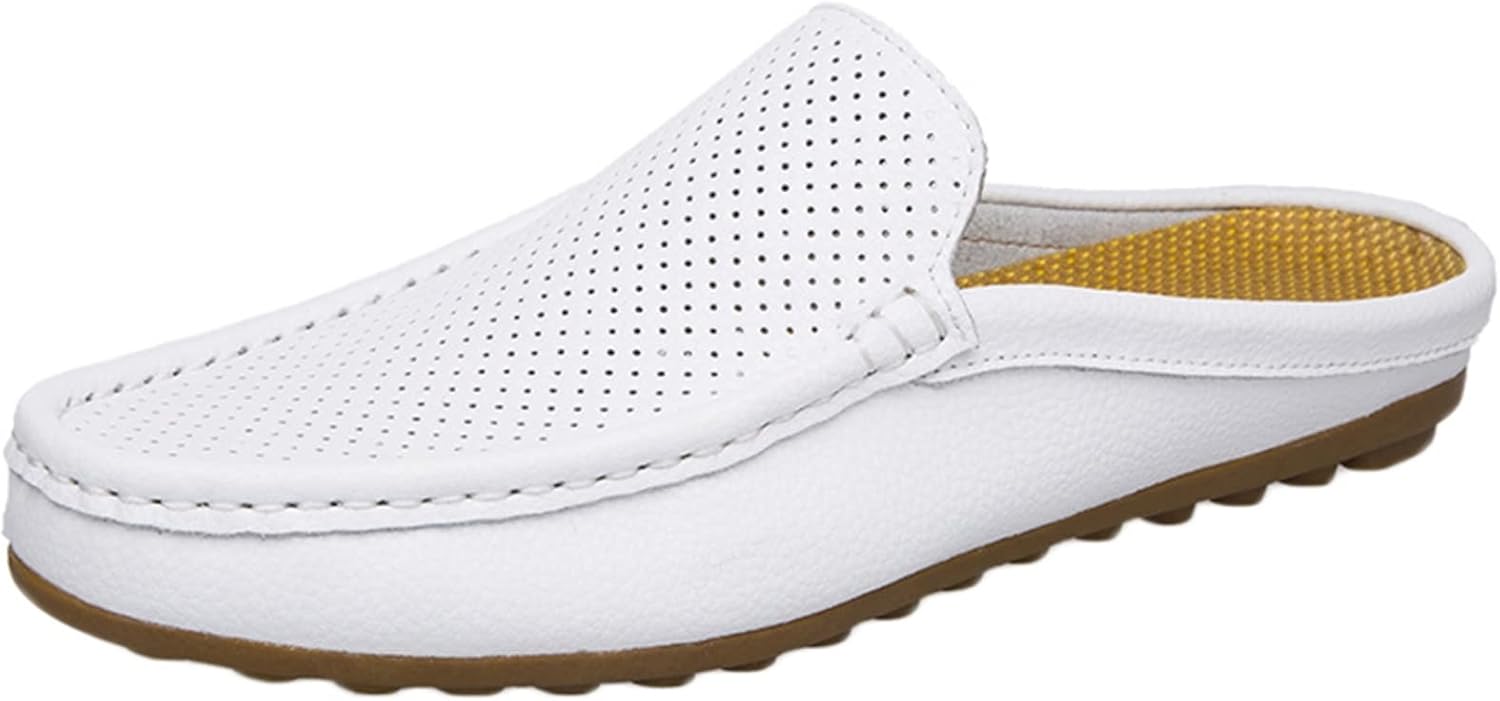 【20%OFFクーポン】かかとなし モカシン 本革 メッシュ メンズスリッパ 夏春靴 スリッポン ローファー ドライビングシューズ 運転靴 柔らかい カジュアル メンズサンダル スリッパ 爽やか 防臭 ホワイト ブルー ドラ