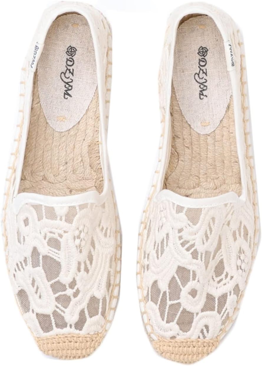 【20%OFFクーポン】総レース レディース エスパドリーユ フラットシューズ メッシュ 花付き 厚底 シンプル ローカット 柔らかい ローファー スリッポン ぺたんこ 通気 おしゃれ カジュアル キレイめ 軽便 疲れにくい