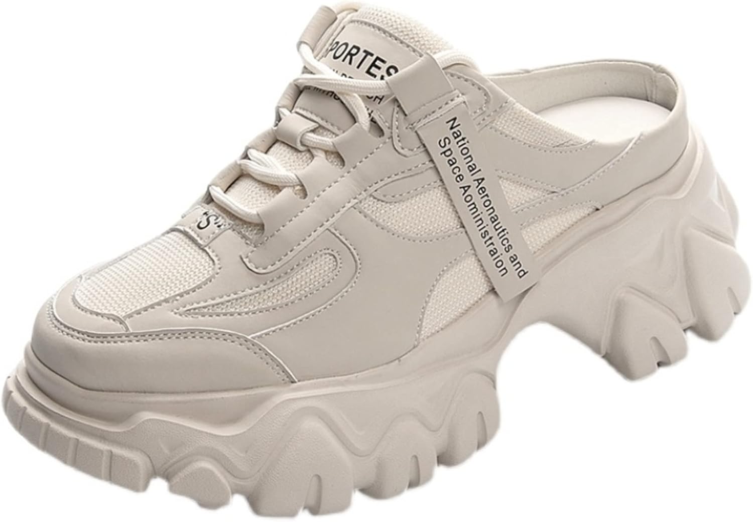 【20%OFFクーポン〜】厚底シューズ スニーカー スリッパ レディース メッシュ スリッポン 8cmアップ 踵なし 夏用 シースルー 素足 通気 ウェッジ 軽...