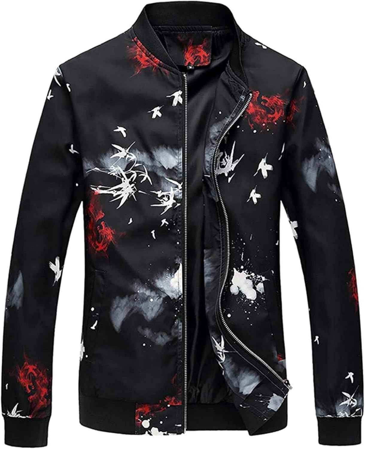 【20%OFFクーポン】ジャケット メンズ カジュアル プリント 花柄 カジュアル ジャンパー スリム ファッション 軽量 ブルゾン 派手 アウター ストリート系 男性用 アウター 春秋冬
