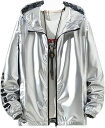 【20%OFFクーポン】ジャケット メンズ ウインドブレーカー レディース 反射 光沢 上着 薄手 ジャンパー アウトドア ナイロンジャケット メンズ ブルゾン ジップアップ パーカー フード付き カジュアル 大きいサイズ