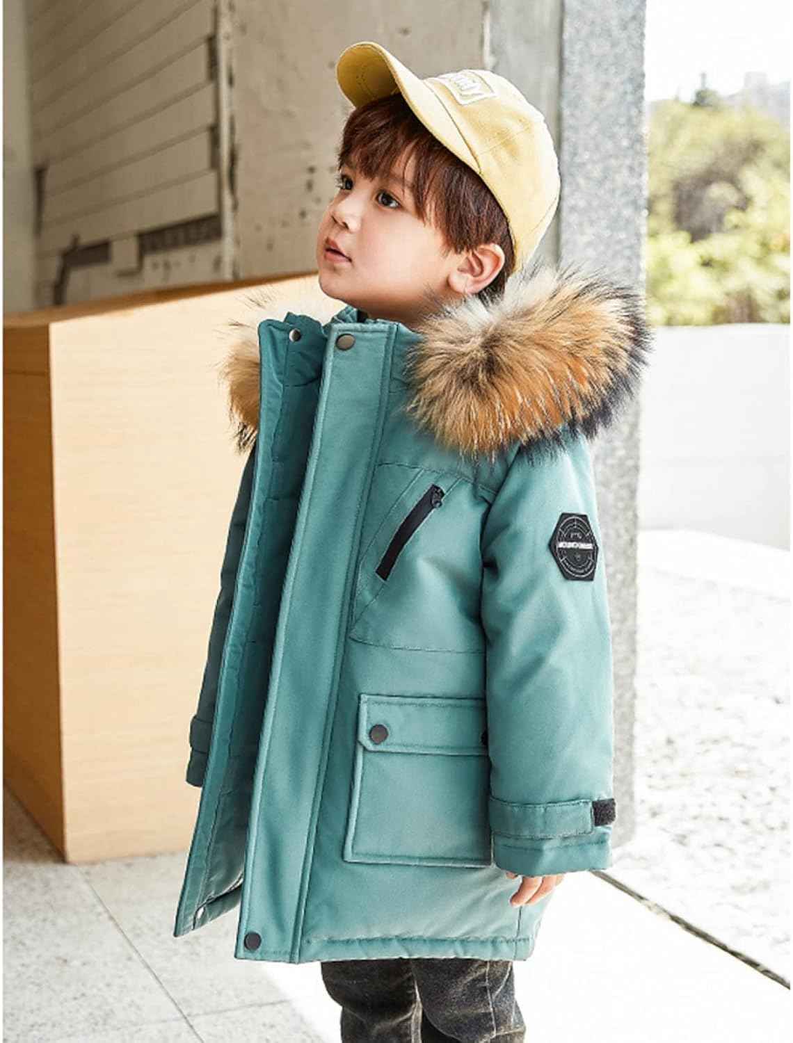 【20%OFFクーポン】キッズ ダウンジャケット 子供 男の子 ダウンコート ベンチコート フード付き ファー付き 中綿コート アウター ジュニア 防寒 保温 おしゃれ ボーイズ 通学 雪遊び 冬