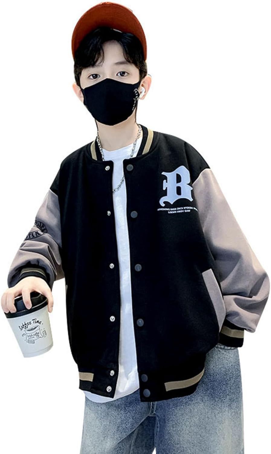 楽天Yokos【20％OFFクーポン】スタジャン キッズ 子供ジャケット 防風アウター 春秋冬 防風 防寒 長袖 ボーイズ秋服 ゆったり ブルゾンコート 可愛い ファッション かっこいい カジュアル スポーツ 旅行 お出かけ ヒップホップ