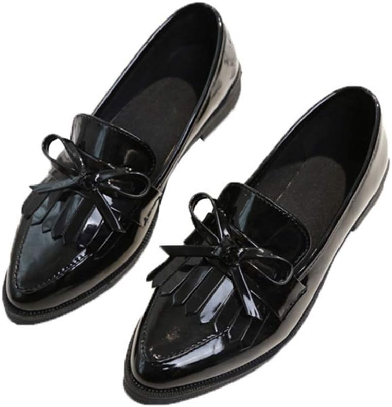 【20%OFFクーポン】エナメル ローファー レディース パンプス タッセル リボン 厚底 ローヒール スリッ..